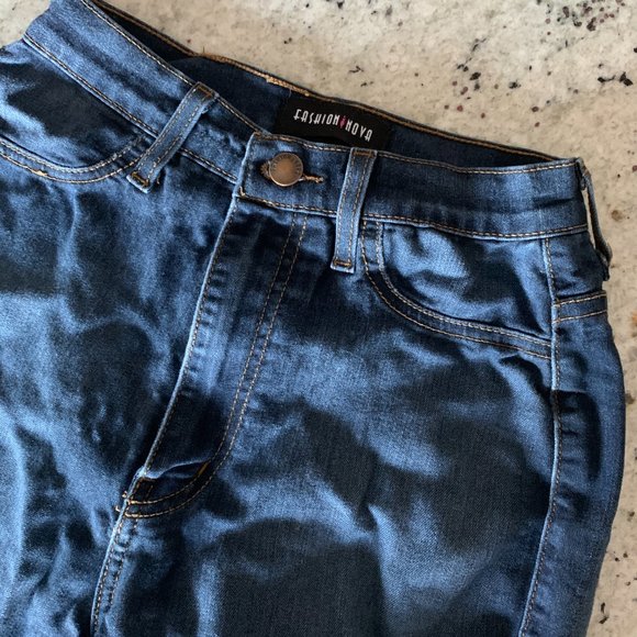 Fashion Nova Super High Waist Denim Skinnies - Picture 3 of 8